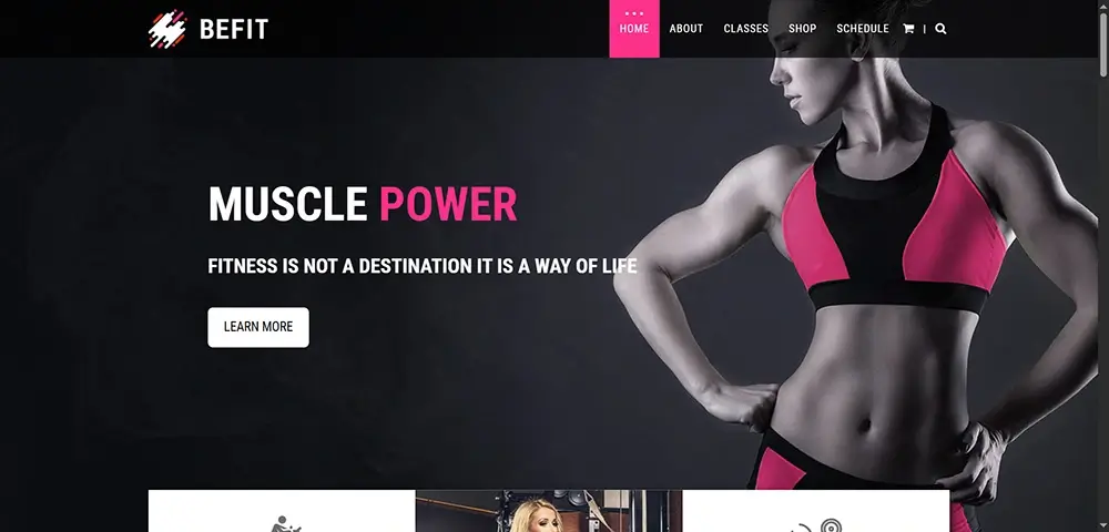 fitness website developer